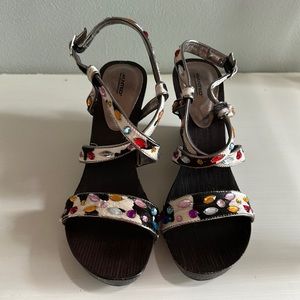 Wanted brand cowhide and gemstone wedges